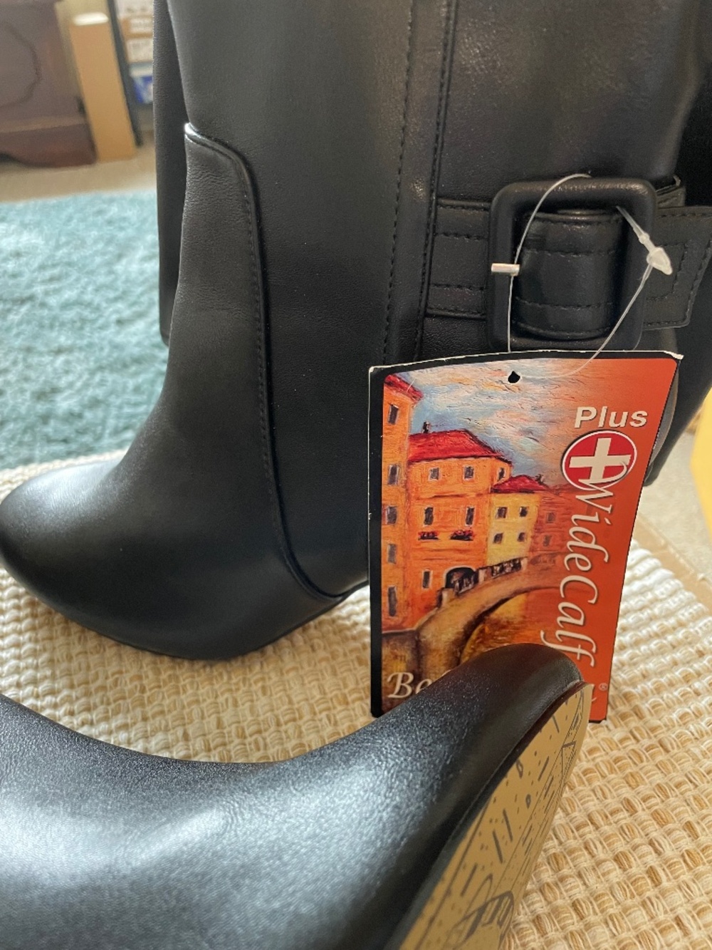Bella Vita New Tall black boots 8 1/2 wide, wide calf, zipper, buckle